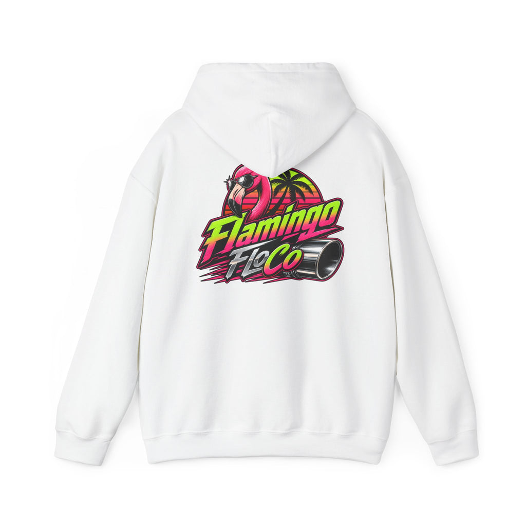 Flamingo FloCo Logo Hoodie | Neon Flamingo Palm Graphic Sweatshirt