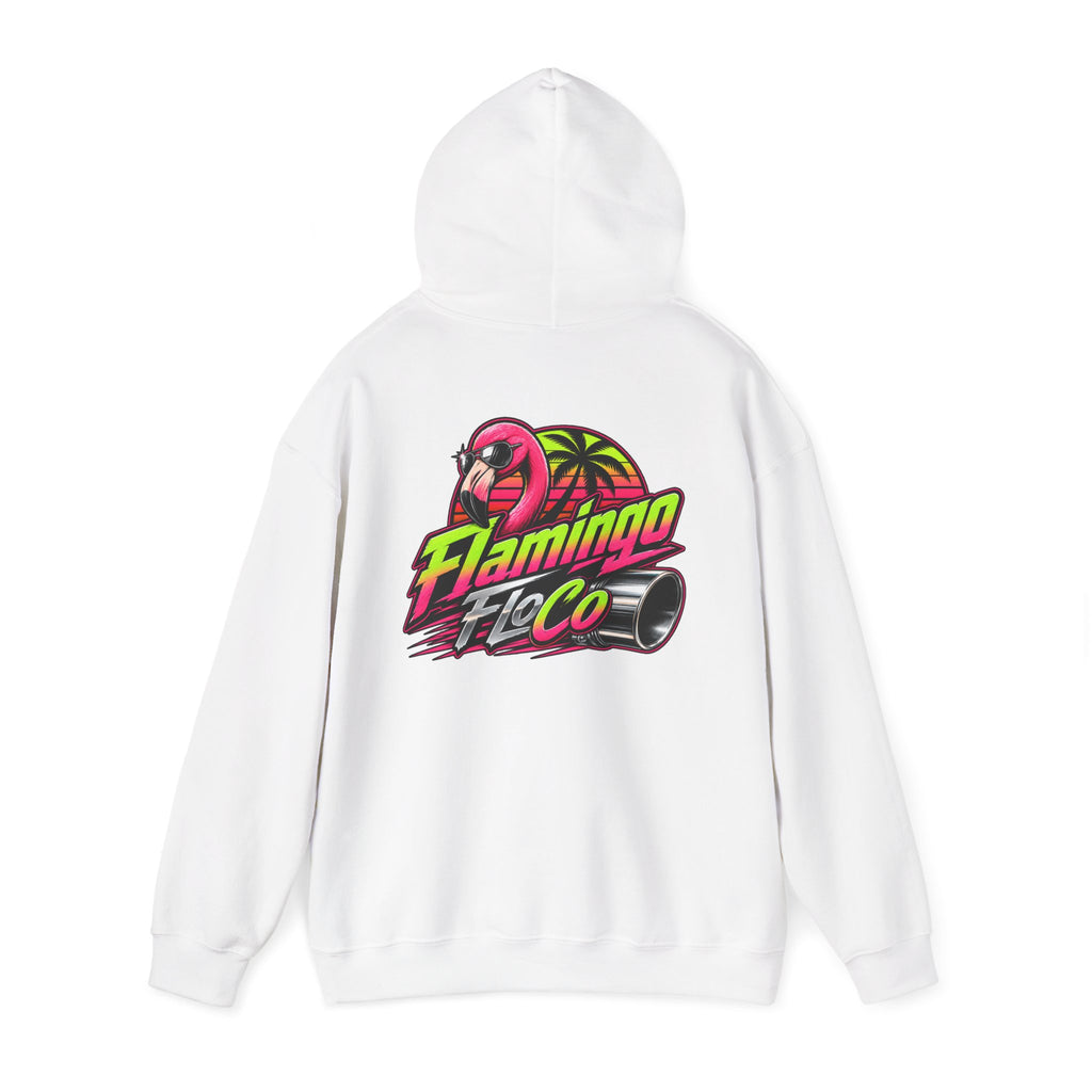 Flamingo FloCo Logo Hoodie | Neon Flamingo Palm Graphic Sweatshirt